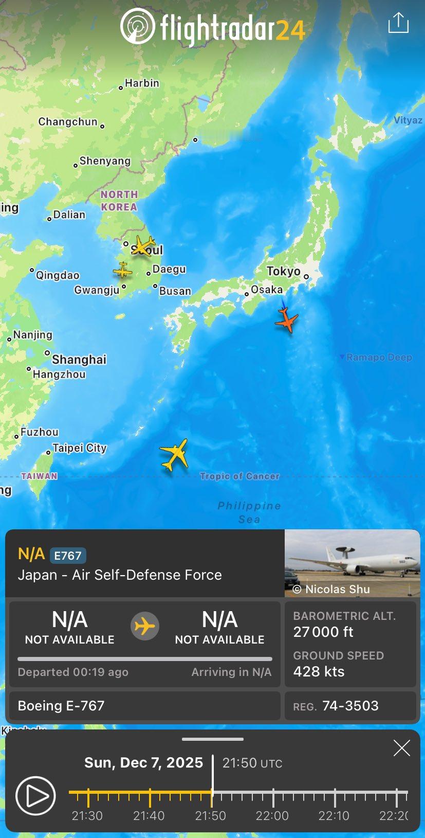 不会要在东京外海搞大联欢吧？12月7日，在我军辽宁号航母战斗群往日本本土方向航行