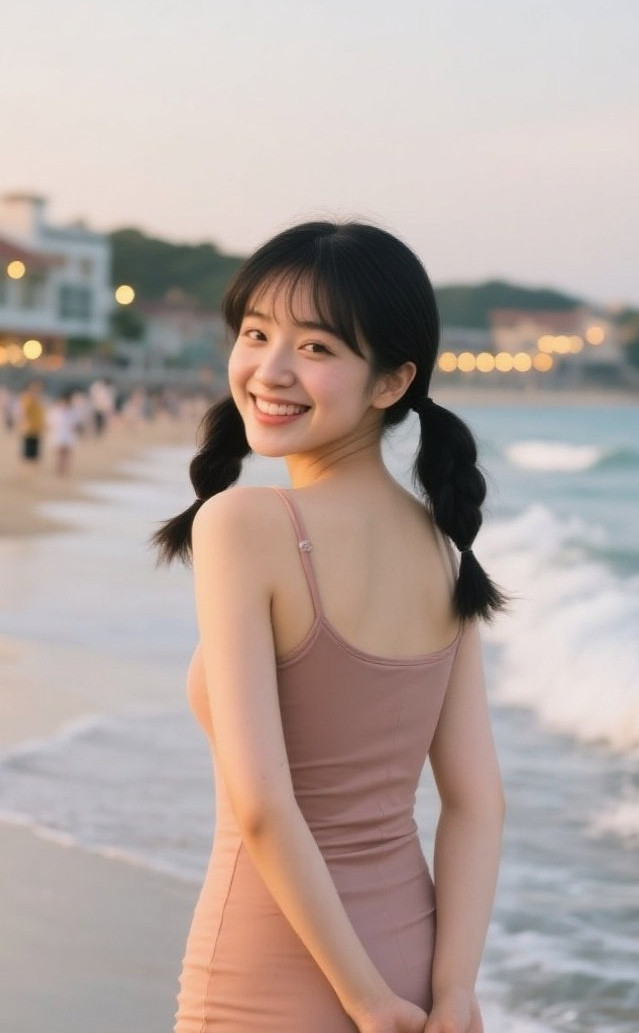 连衣裙女神身姿令人惊艳海边写真