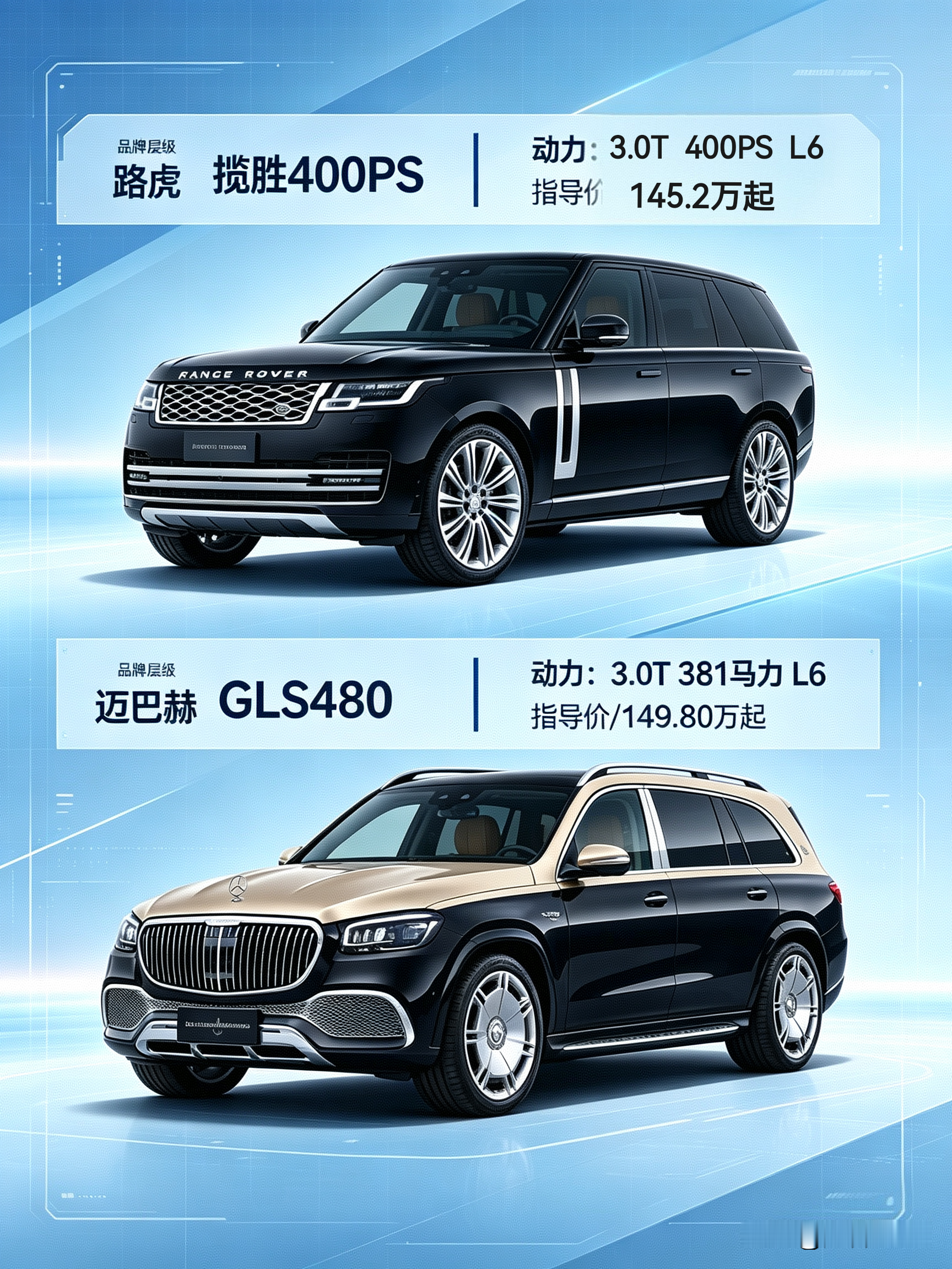 天下双雄，奈何并世。路虎揽胜🆚迈巴赫GLS450，各自本以为能独领风骚，结果却碰上同级天花板。如果