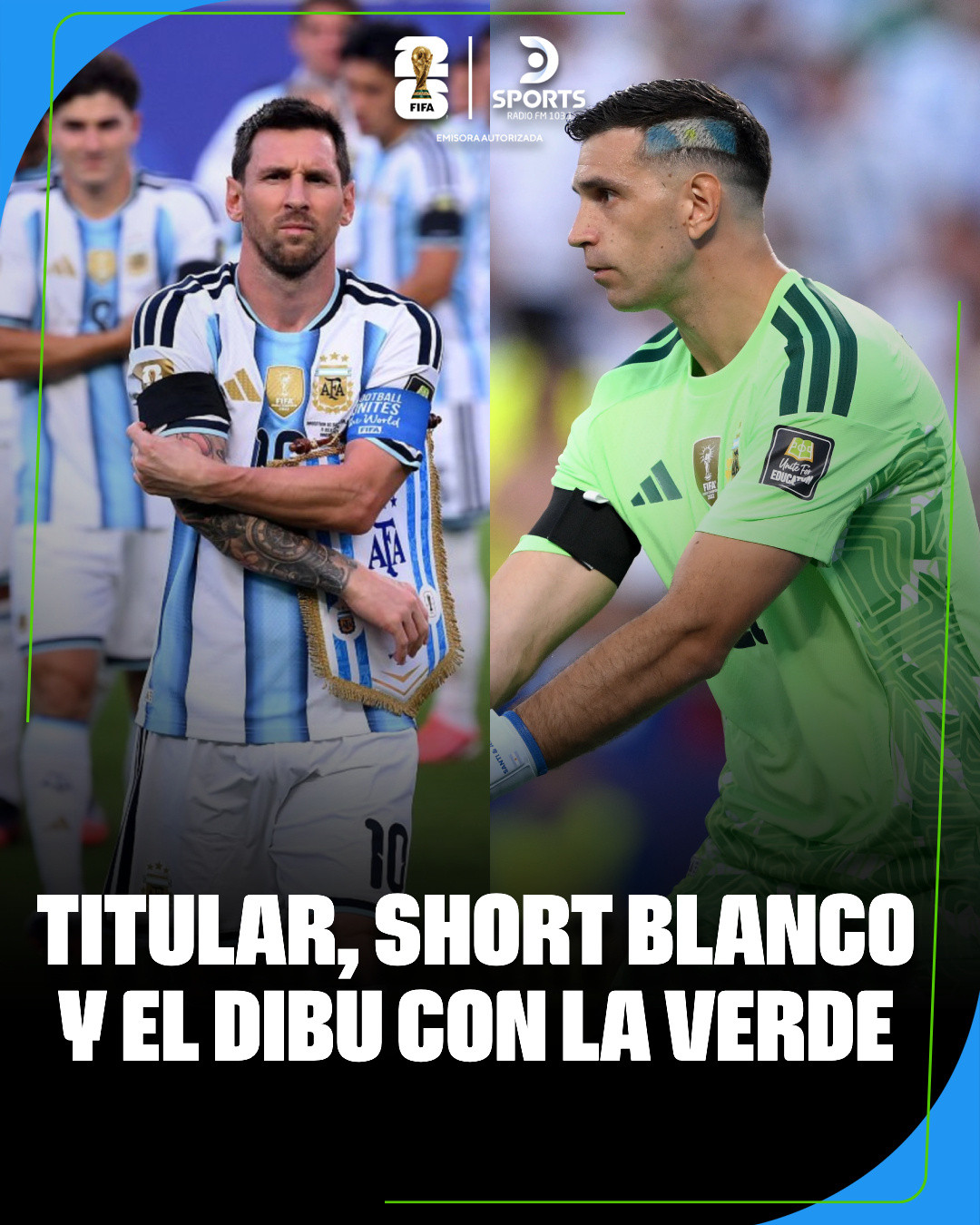 决赛着装🚨🇦🇷对阵西班牙，阿根廷将身穿主场球衣，搭配白色短裤📌迪布·