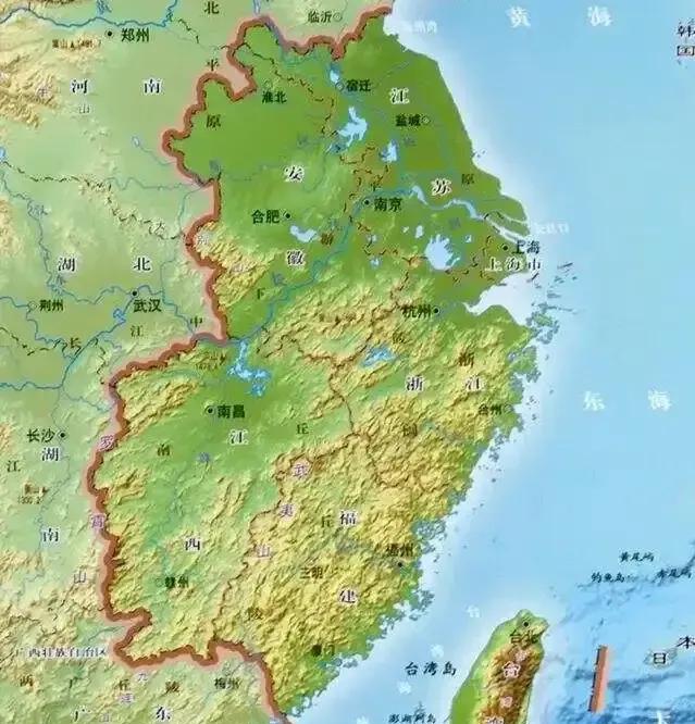 从赣、皖、苏、浙、闽五省地形图来看，福建毫无疑问是山地覆盖面积最多的省份，其次是