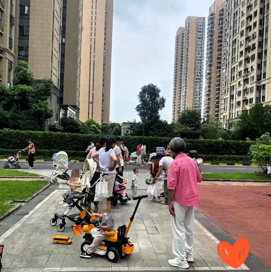 小区一个带孙子的奶奶下午喝药走了。就因为孩子在小区小游乐场摔伤，儿媳中午急忙回来