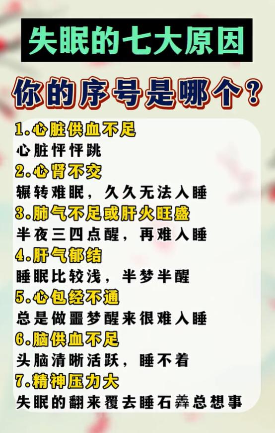 彻夜难眠分7种，你的失眠序号是哪一个？
