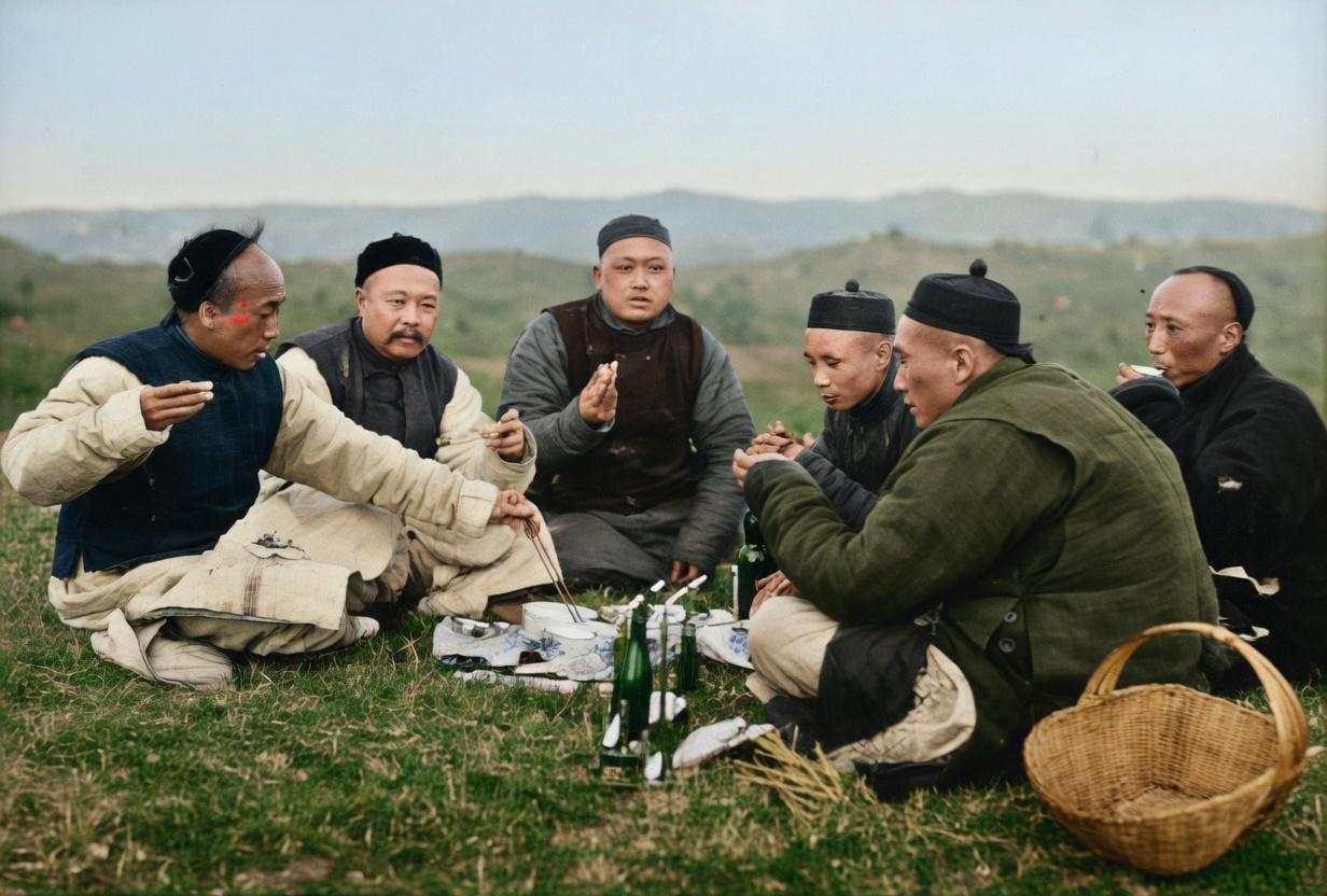 这是由英国摄影师丁乐梅在1909-1911年间拍摄的西南（云贵高原一带）家族上坟