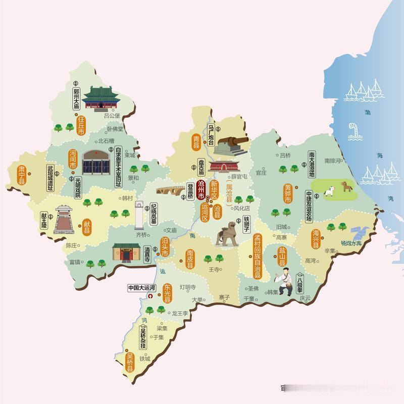 河北省地级市:沧州4A景区:1、吴桥杂技大世界‌‌2、东光铁佛寺‌