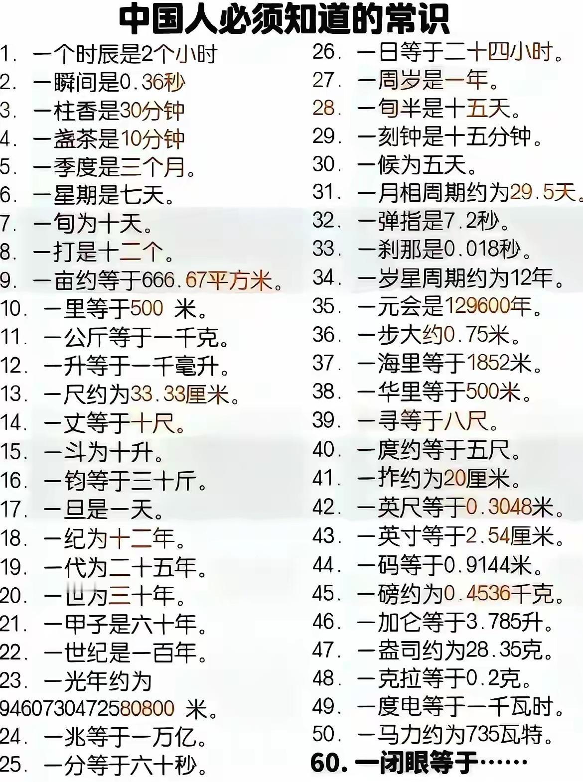 国人务必知道的常识...