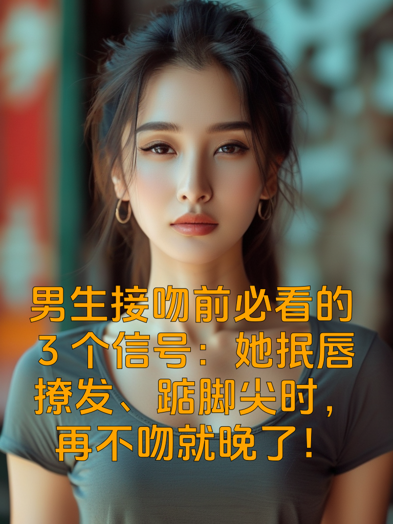男生接吻前必看的3个信号：她抿唇、撩发、踮脚尖时，再不吻就晚了！