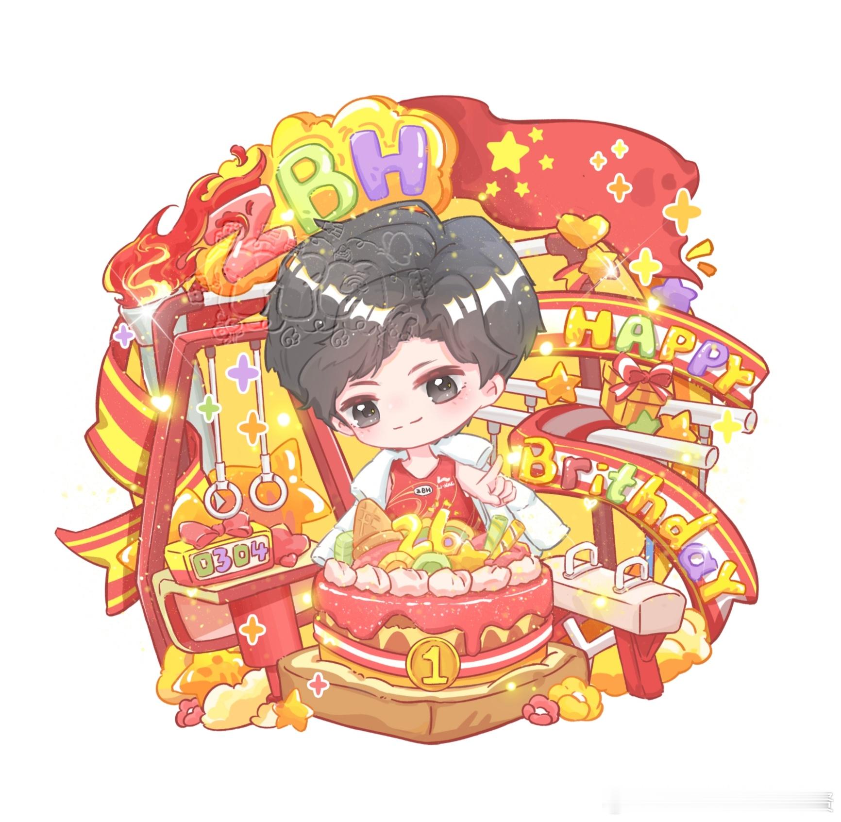 超前约了画师画了茶茶生日稿，期待0304，想想怎么把它做成可爱小物料呢