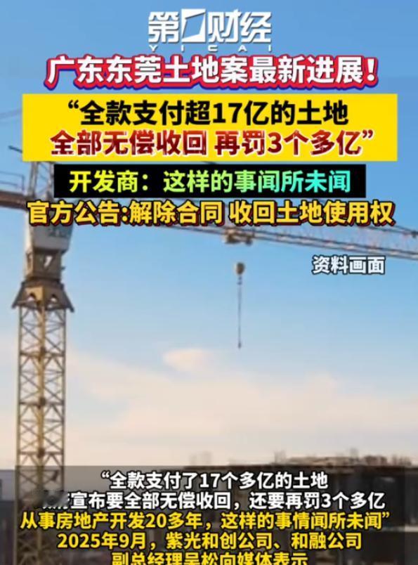 “还是这样来钱快！”广东东莞，某集团公司在7年前花费17.21亿元，全款拿下25