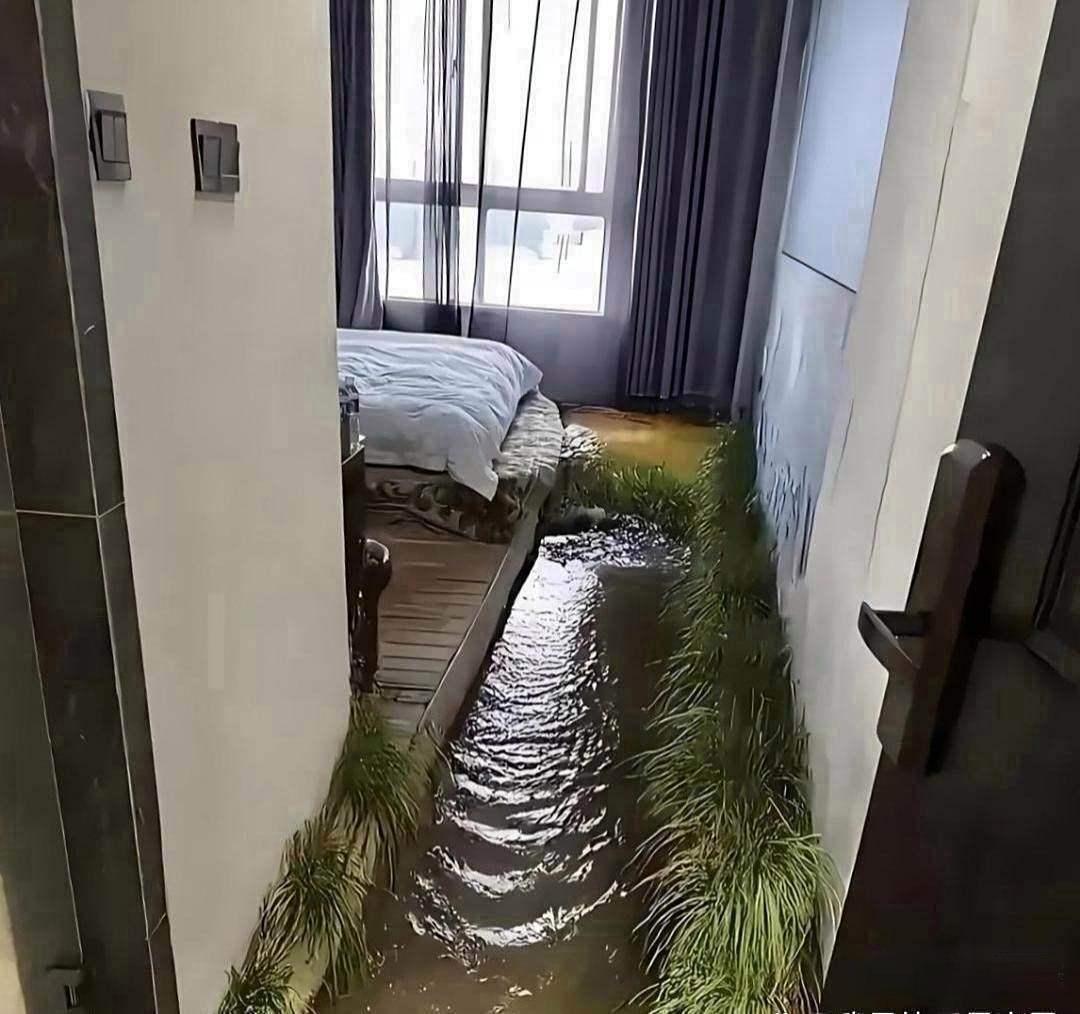 今天去朋友家,一进门我直接傻眼,他家地面装修得跟真水沟似的,做得太逼真了,我抬脚