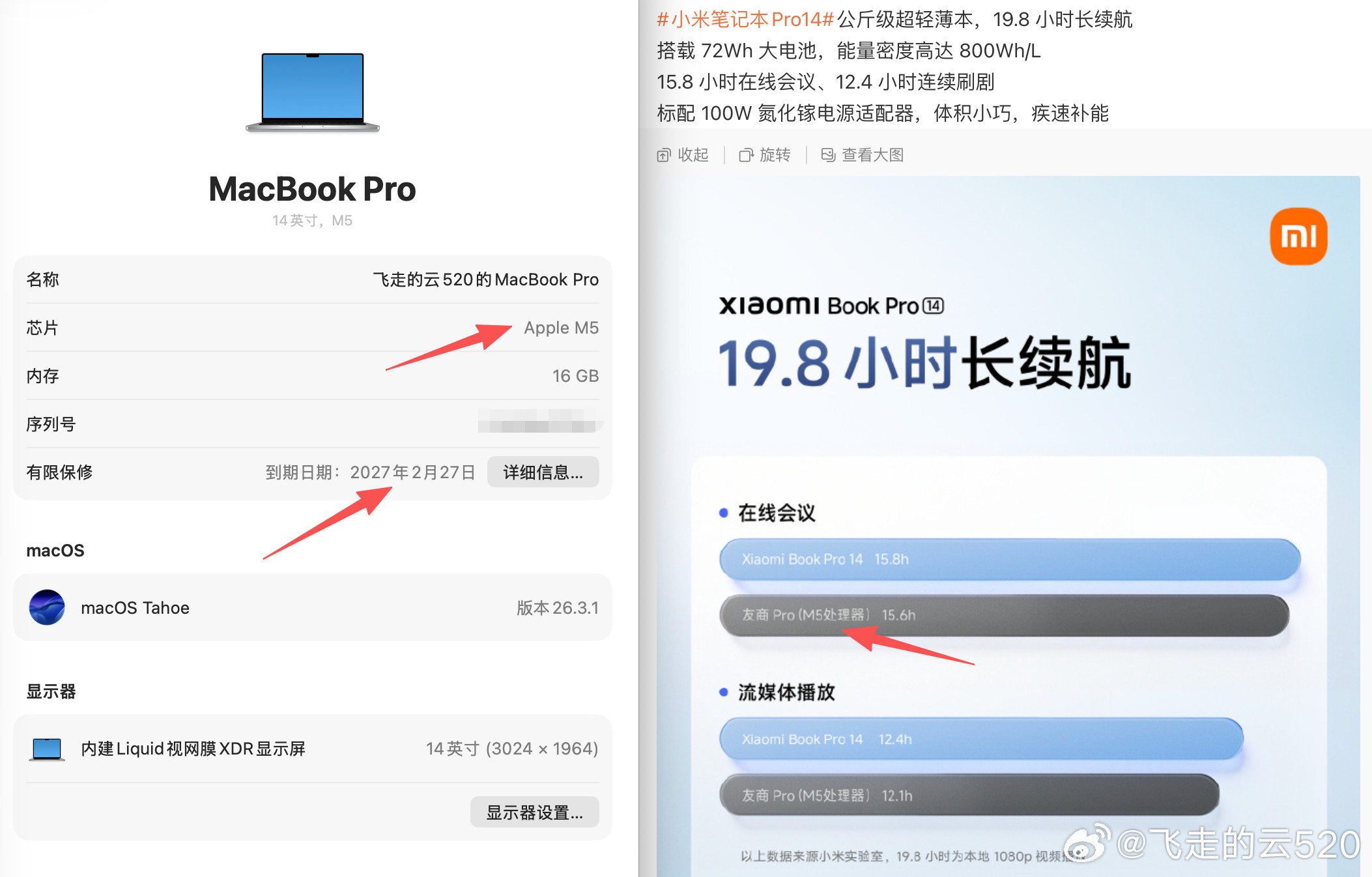 哎，小米笔记本Pro14这是准备杀疯了呀我才买了两周的macbookpro