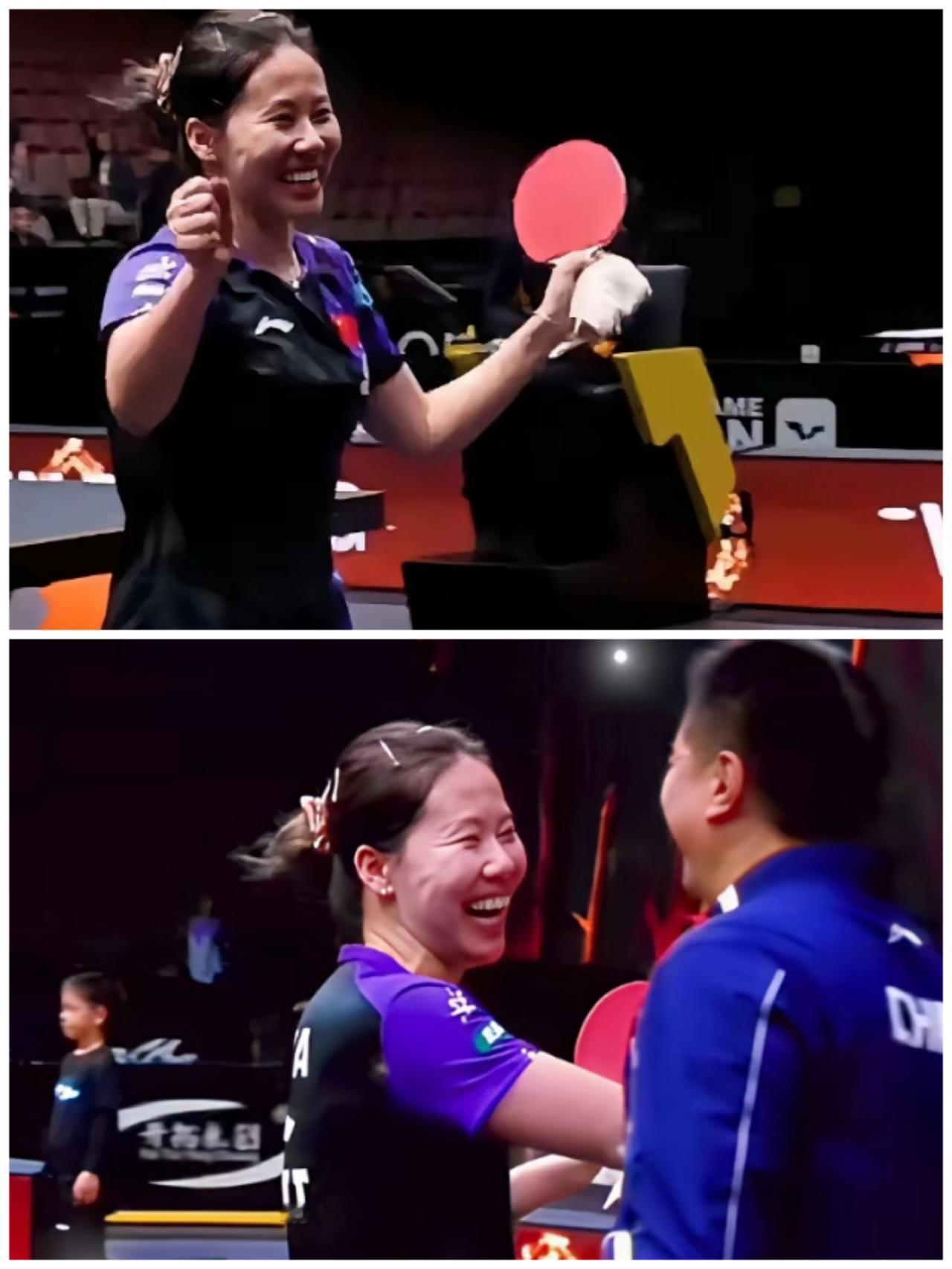 赢球后的陈幸同太可爱啦！陈幸同拿下和桥本帆乃香这场球的时候，瞬间绷不住了，