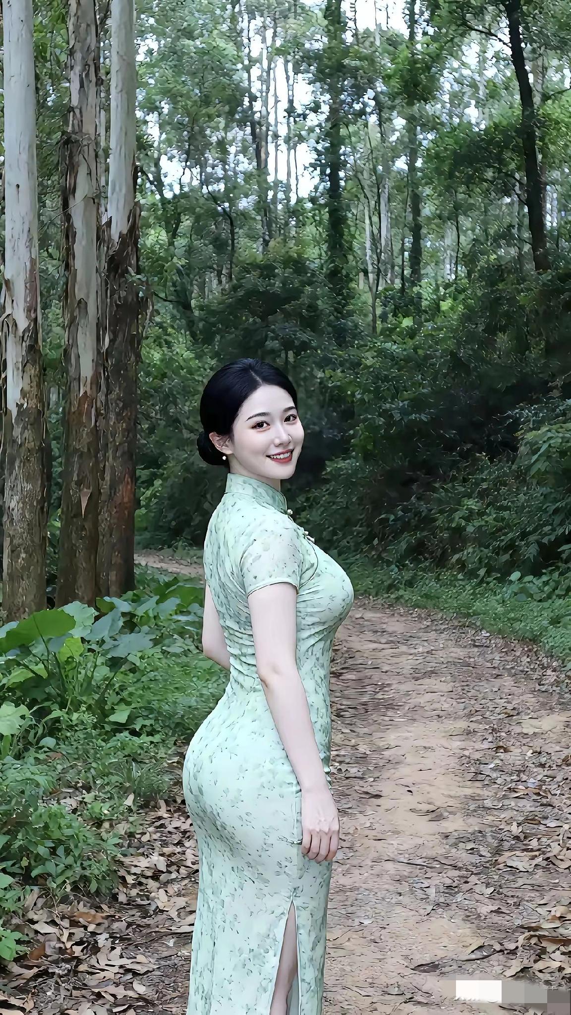 森林中的优雅女子，复古旗袍尽显魅力。如何拍摄好女性的柔美