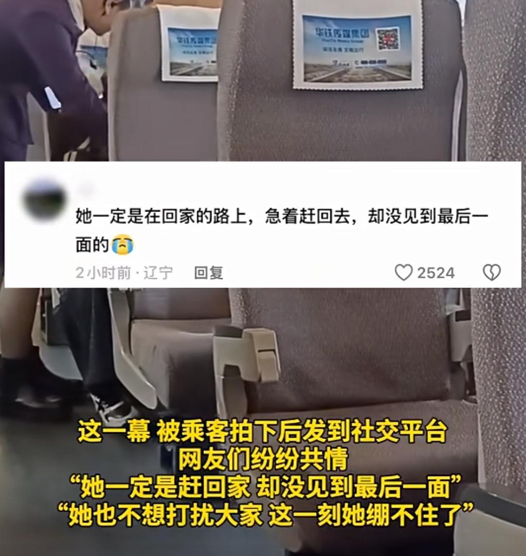 泪崩！女子得知母亲并未急忙买票往家赶，却在高铁上得知母亲去世消息。女子崩溃大哭：