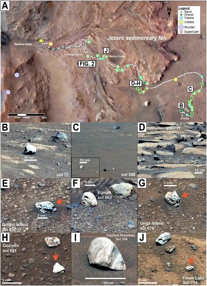 近日，NASA的毅力号火星车在杰泽罗撞击坑（JezeroCrater）发掘的岩