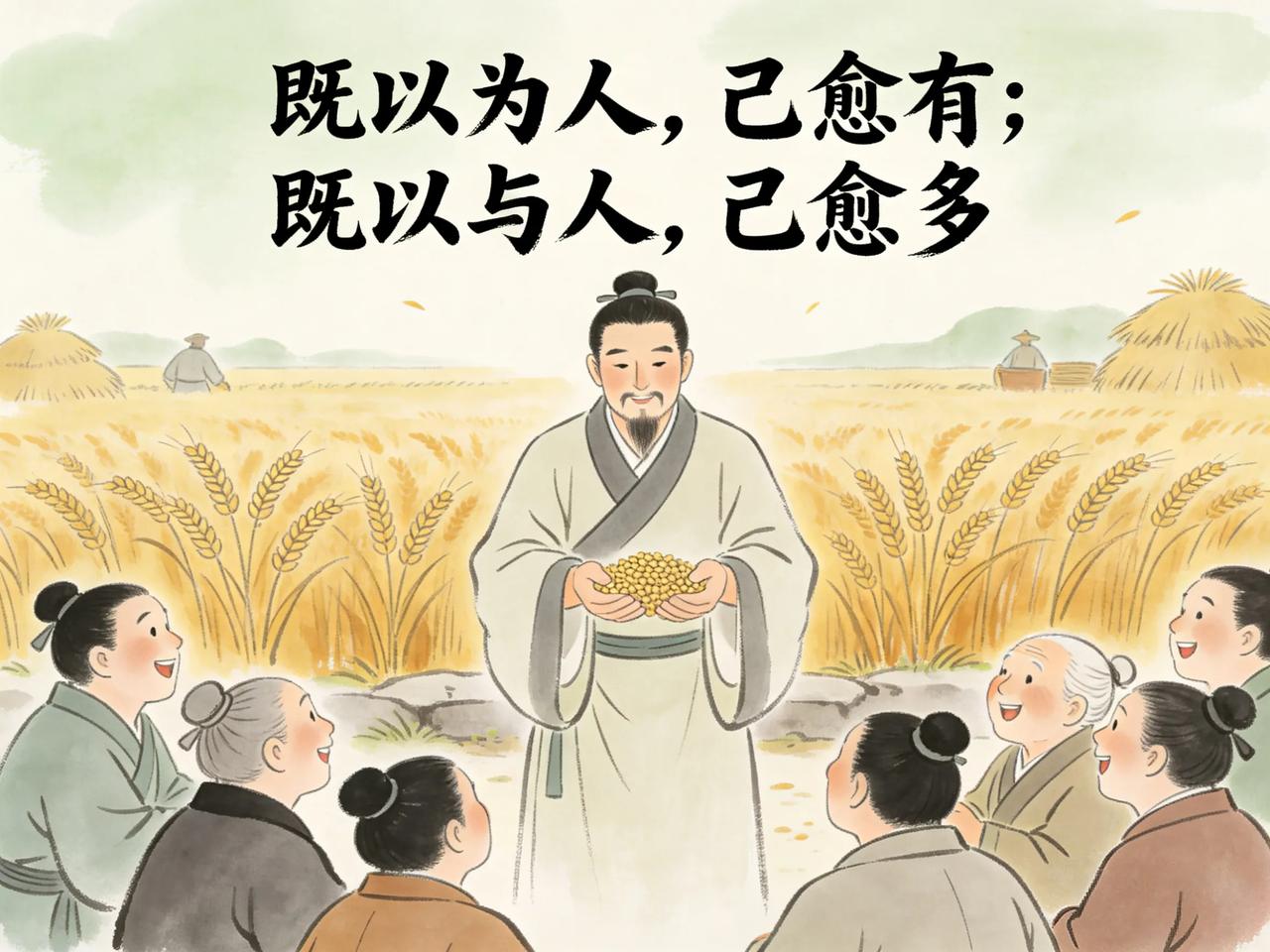 既以为人，己愈有；既以与人，己愈多。这句话出自《道德经》第八十一章，是老