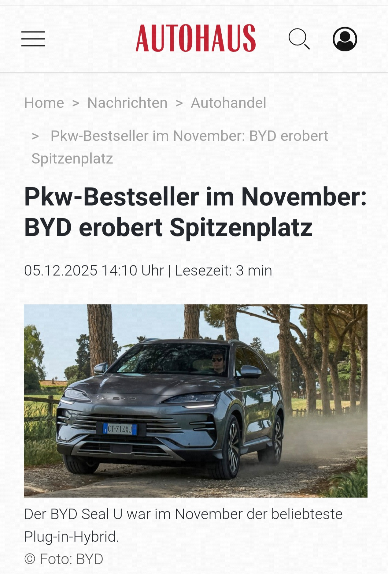 宋PLUS首夺德国插混月度销冠，海外已成为比亚迪新的增长点