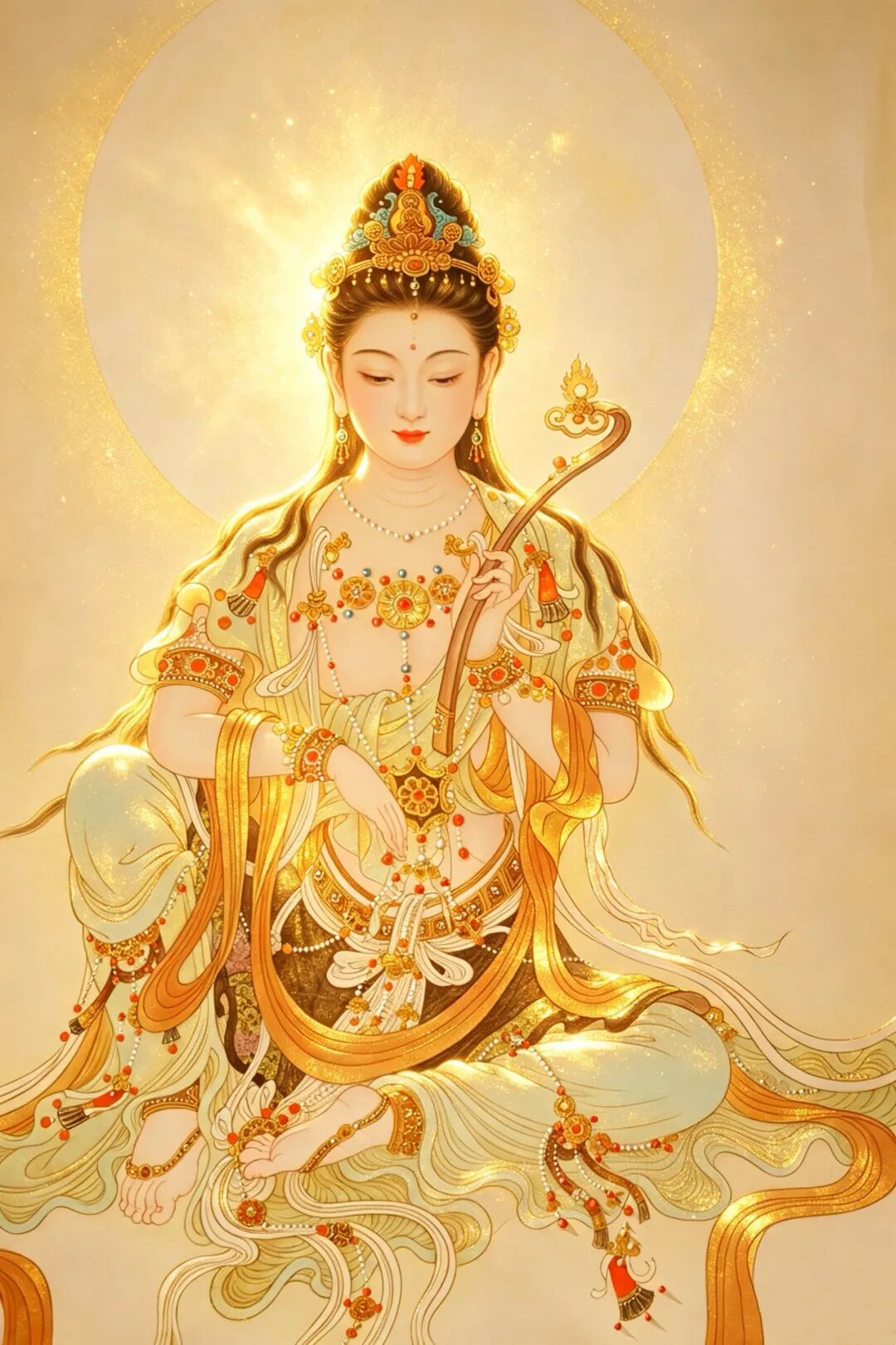 学佛人要像观世音菩萨一样，去爱众生，爱别人，没有任何目的地去帮助别人，救度众生，