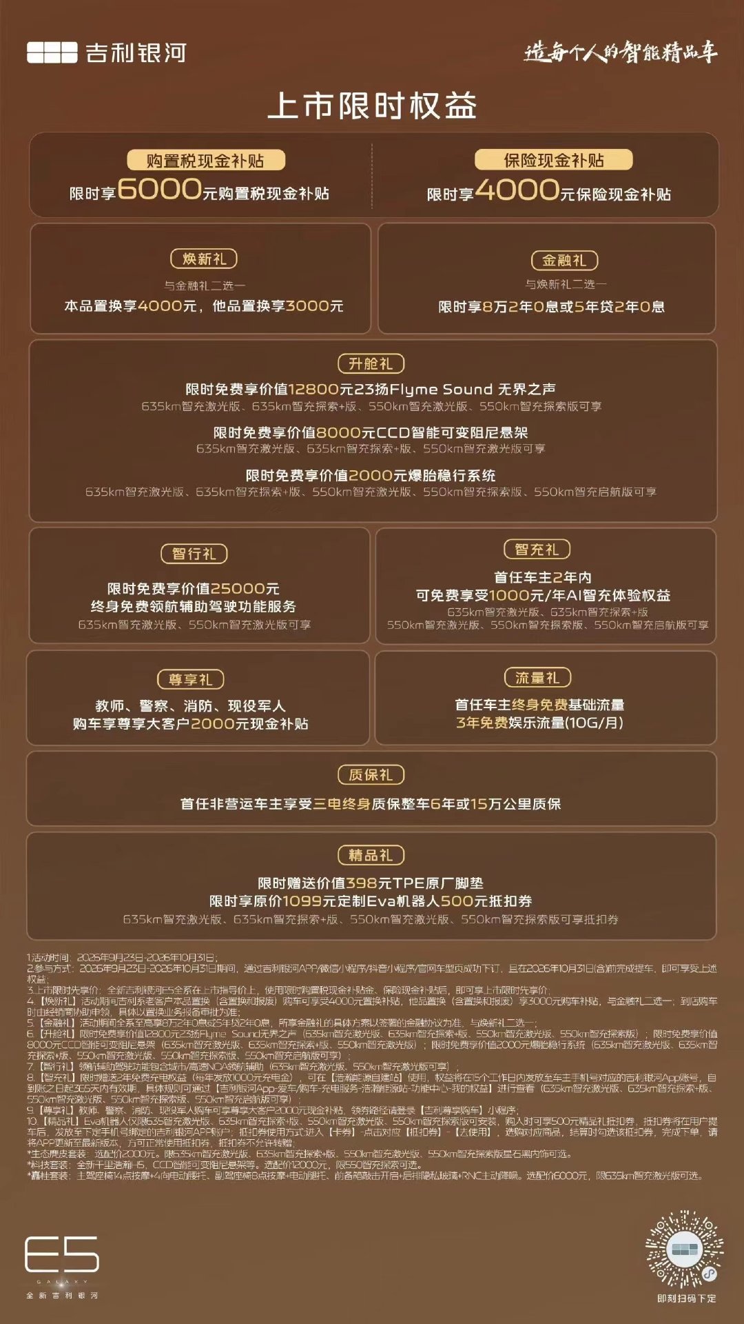 不挑了#全新吉利银河E5#闭眼入#全球AI智充SUV#全球上市上市限时先享价9.78万元起！​