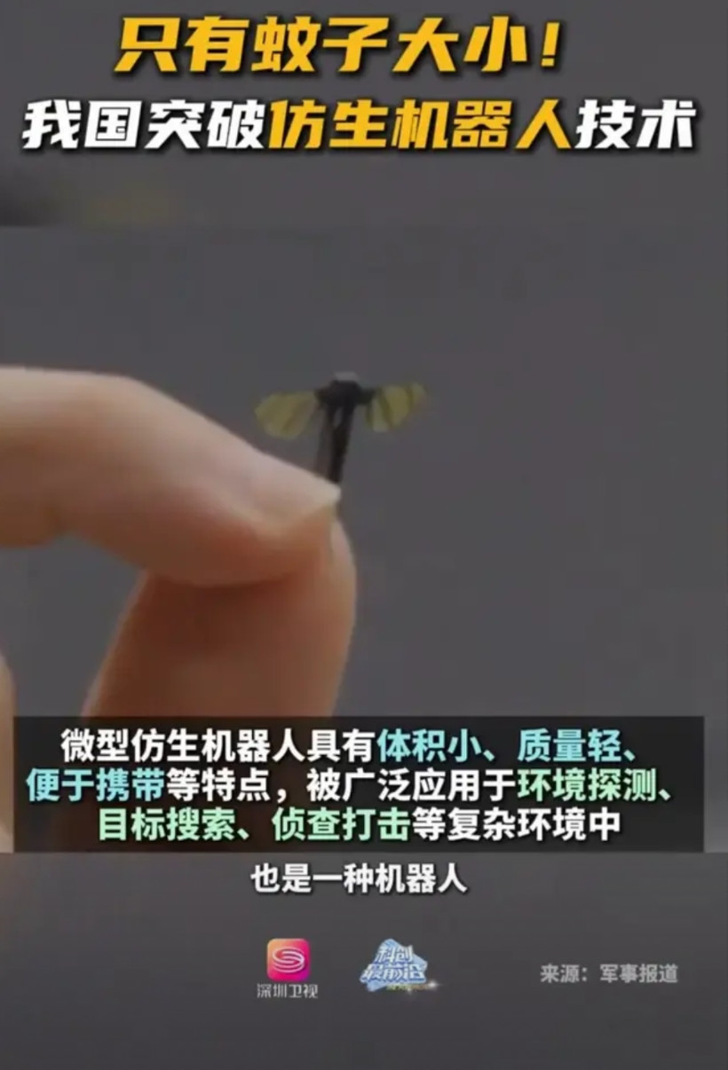 也许今后的战争模式真的会改变了，因为根据军事报道，我国国防科技大学已经成功研发蚊