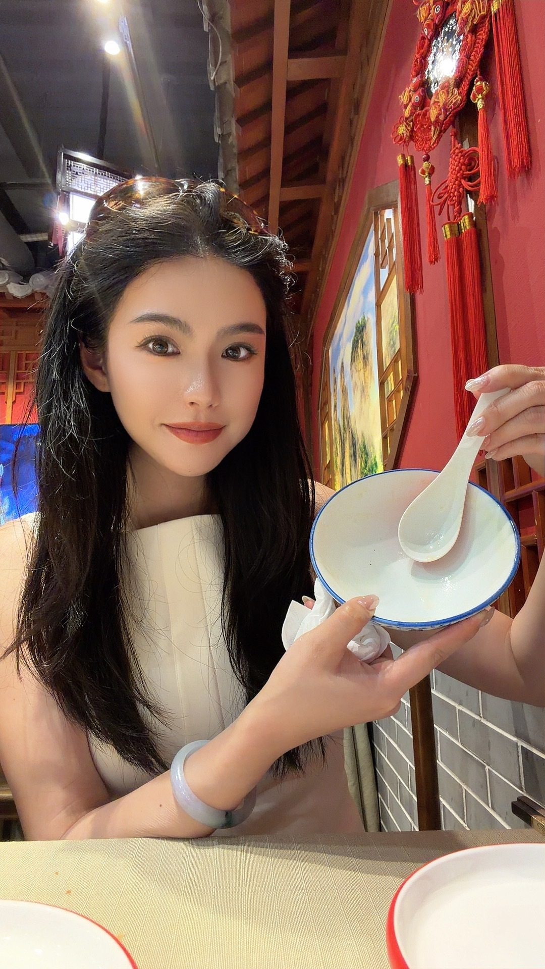 午餐。胖豆又喝完了她最爱的豆汁儿～美味🥰北京