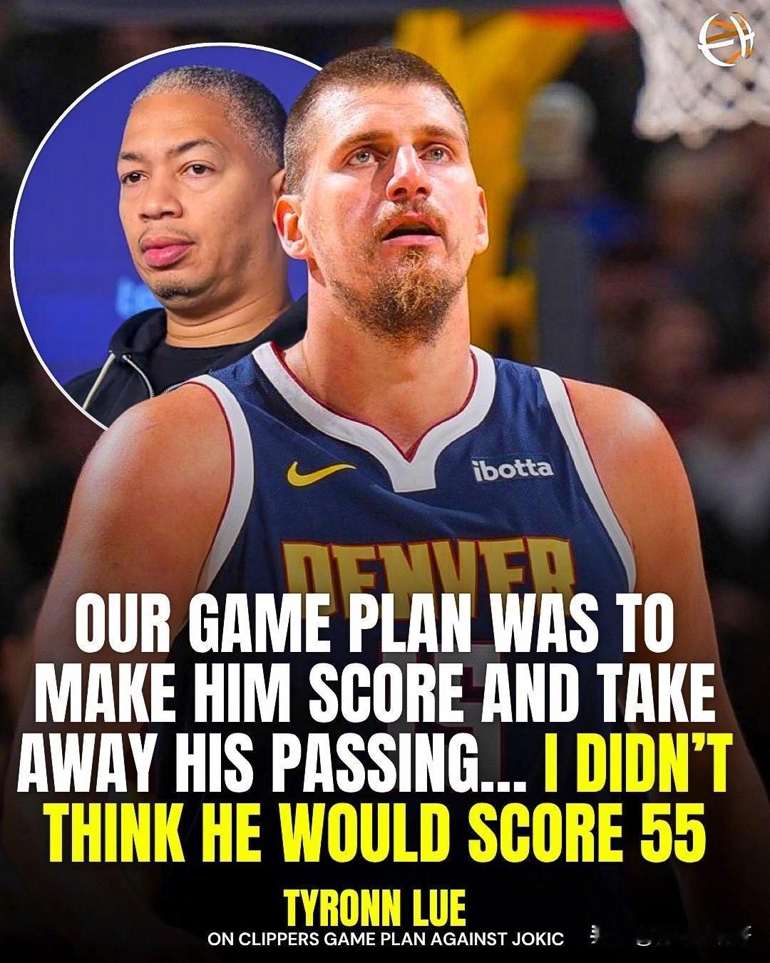 泰伦卢没想到约基奇能拿55分！！！限制住助攻，没想到的得分更吓人！约基奇成为