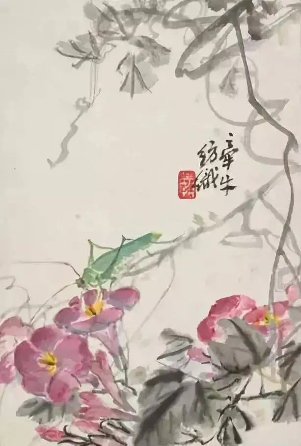 吴茀之花鸟写生册页。吴茀之，浙派中国画大家，初名士绥，改名溪，以字行，号溪子，