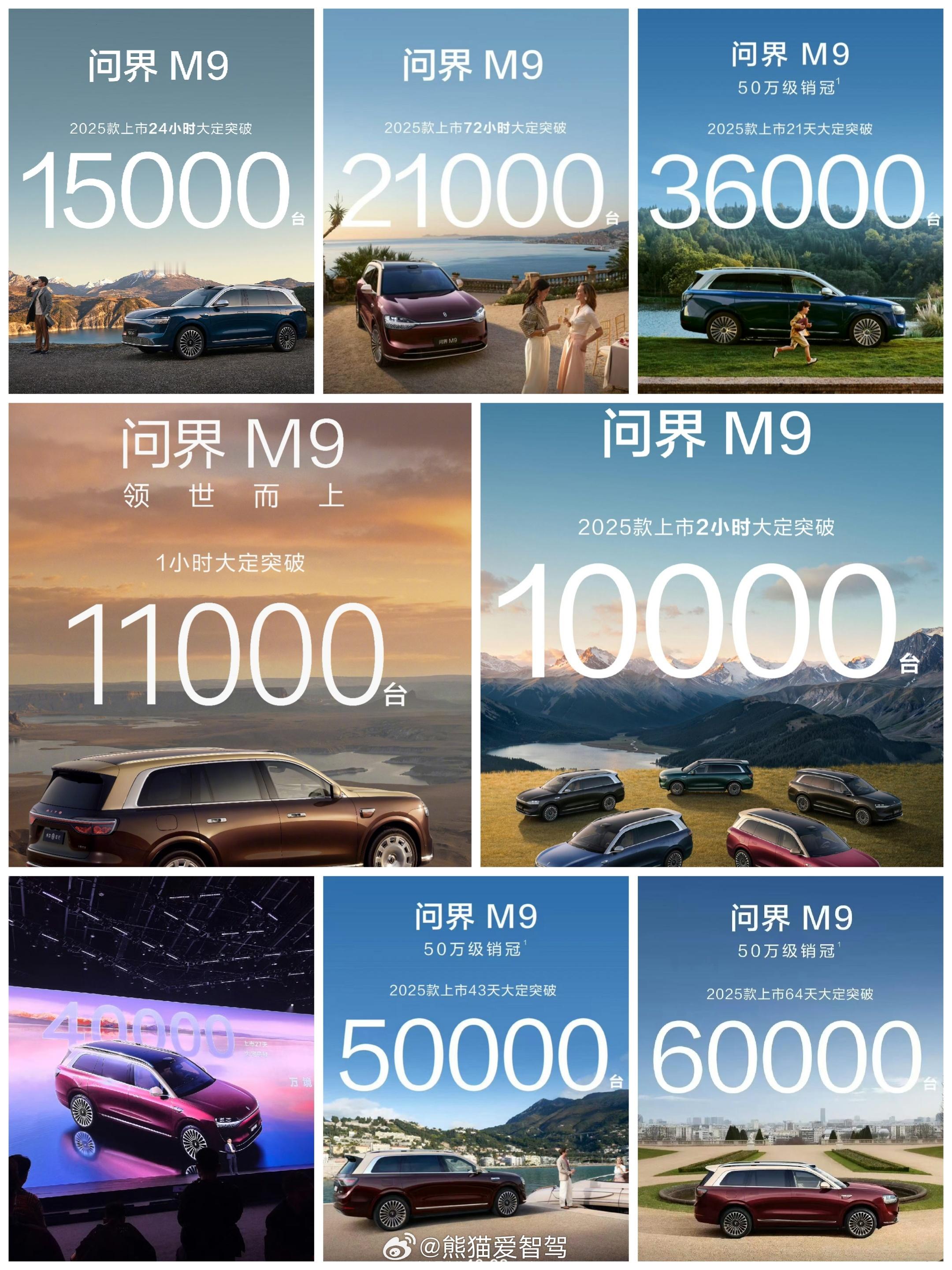 全新问界m9系列正式发布看来一下2025款问界M9官方公布过的大定时间和数量，