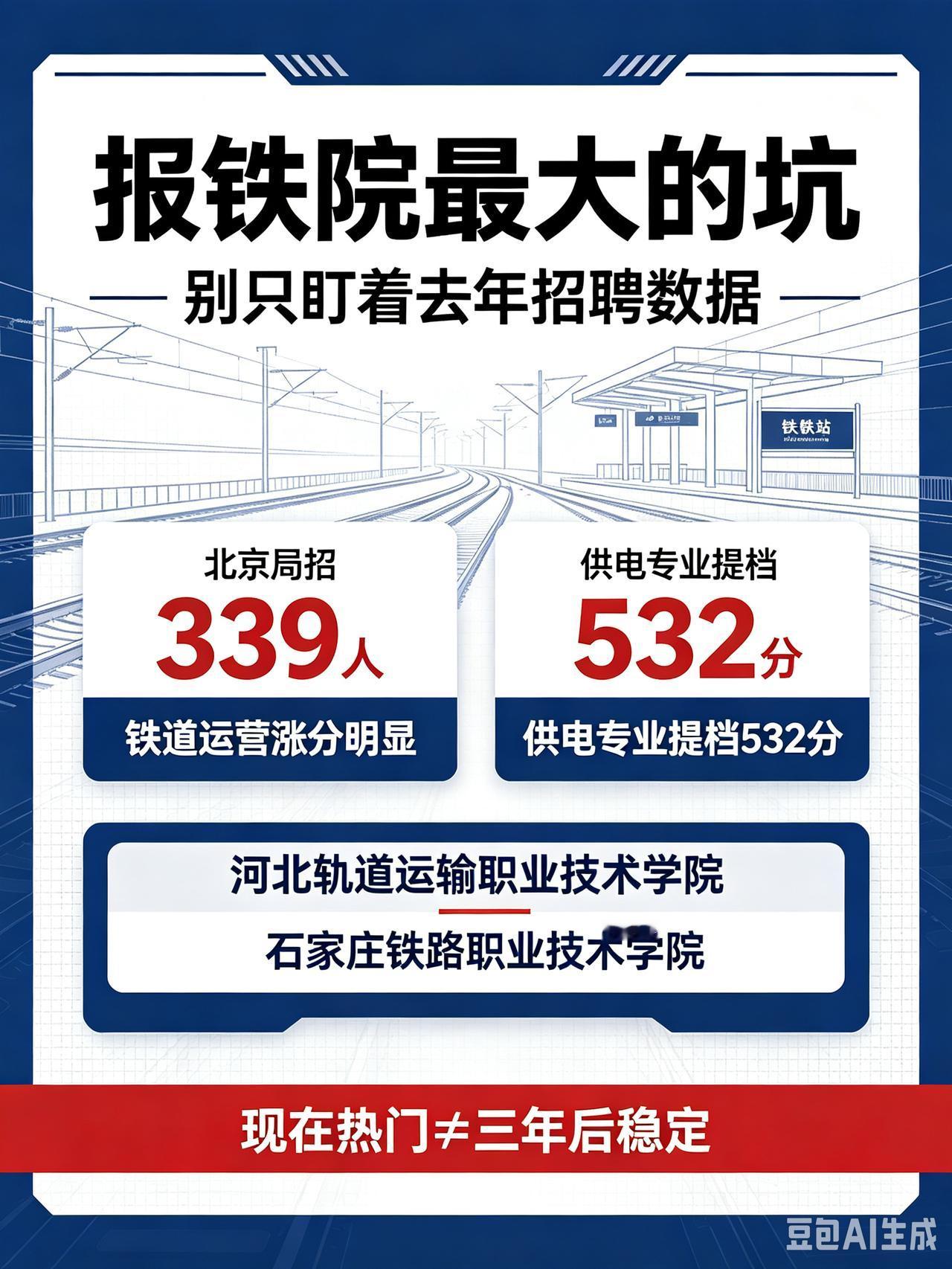 报铁路院校别再踩大坑！跟风去年招聘数据，今年分数直接被炒高很多家长和考生填