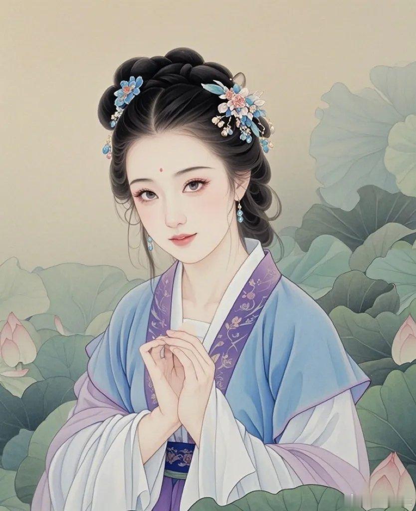 "荷塘月色·风动莲香🪷"古风美人头像