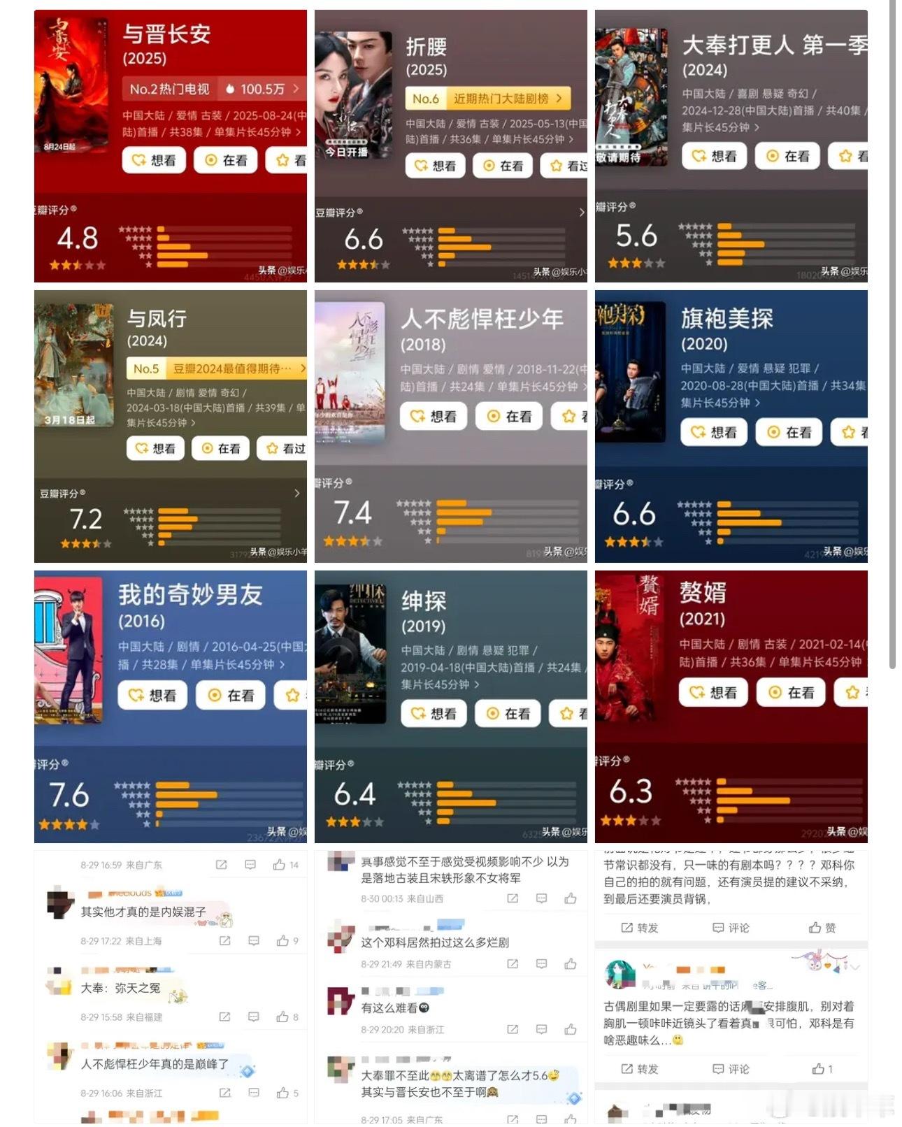 感觉邓科导演今年有点不太顺呀：由宋轶和丞磊主演的《与晋长安》，在豆瓣上只拿到了4