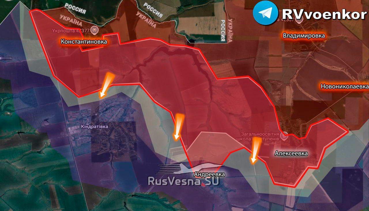 在苏梅前线击溃基辅部队的“反攻”后，俄军正沿宽阔战线推进。基辅部队在苏梅轴线的