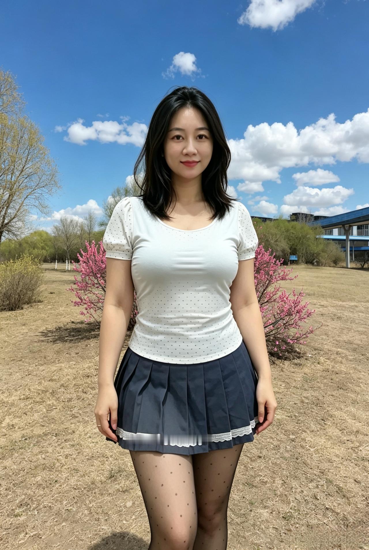 你从春天的背景里走来带着刚抽芽的树影，和未散尽的云阳光穿过枝叶，在你肩头落