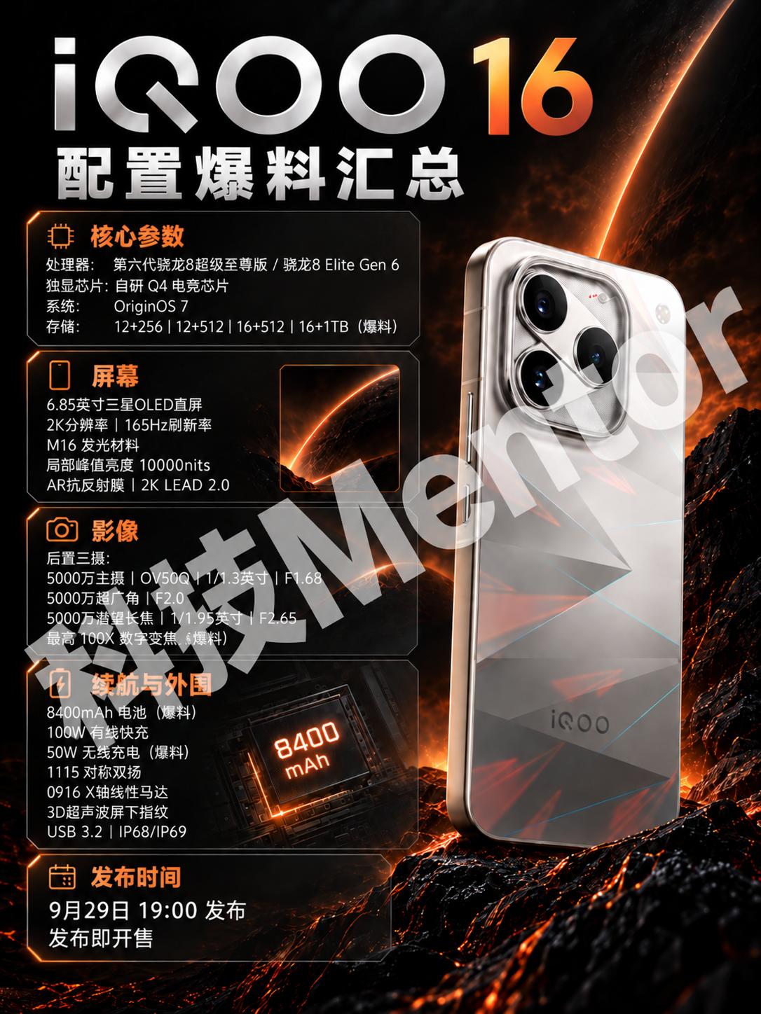 iQOO16这次不只是卷性能了。2K165Hz三星直屏、第六代骁龙8超级至