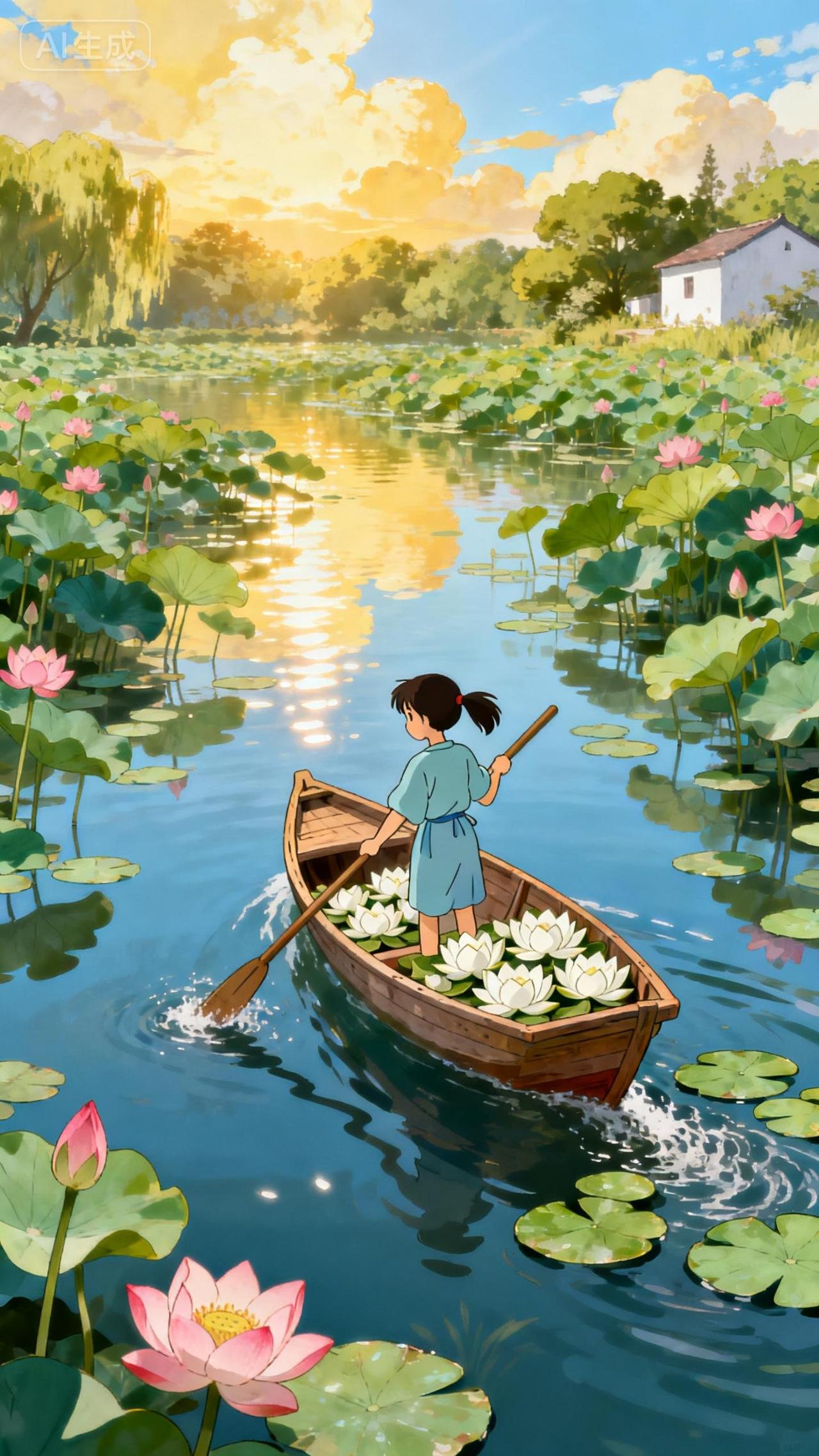 上联：节节莲藕泥中睡，下联：层层荷叶梦里行。