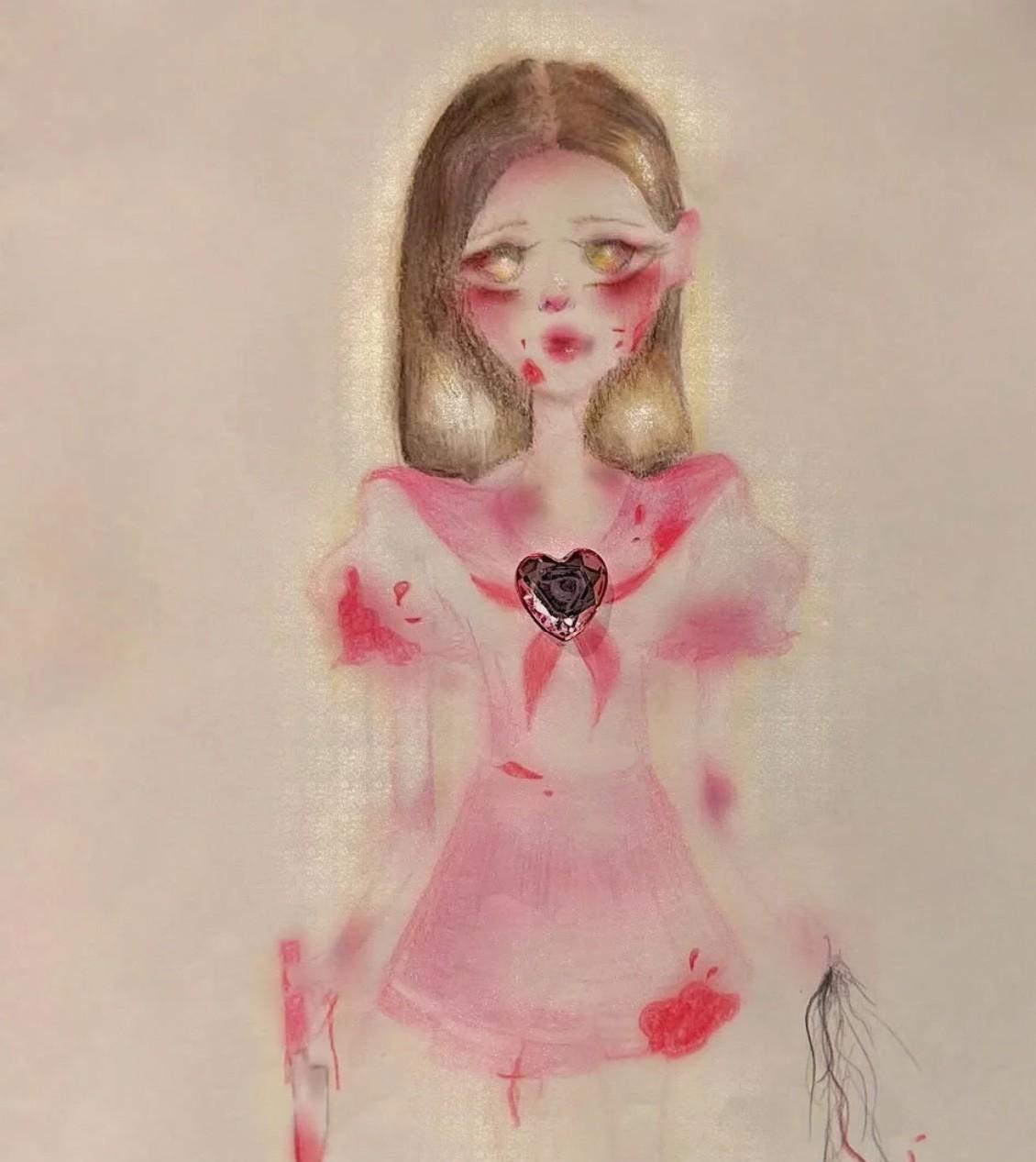 小s的二女儿lily的最新画作曝光！与上次画展风格截然不同……今天lily在自