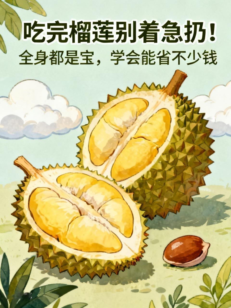 吃完榴莲别着急扔！全身都是宝，学会能省不少钱不少人吃完榴莲，随手就把果核、