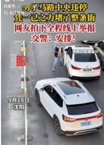结局舒适了！9月19日辽宁沈阳，一男子在马路中央违停，凭一己之力堵了整条街，网友