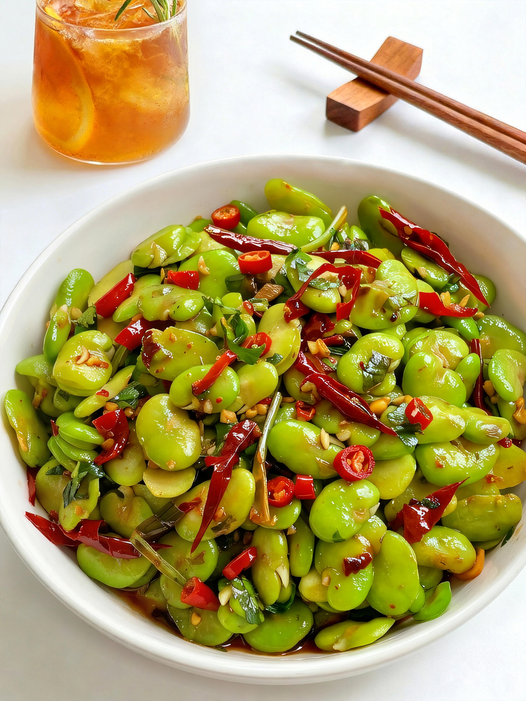 春天的味道被我找到了！凉拌胡豆酸辣脆爽，一口一个根本停不下来！家人们，春天的