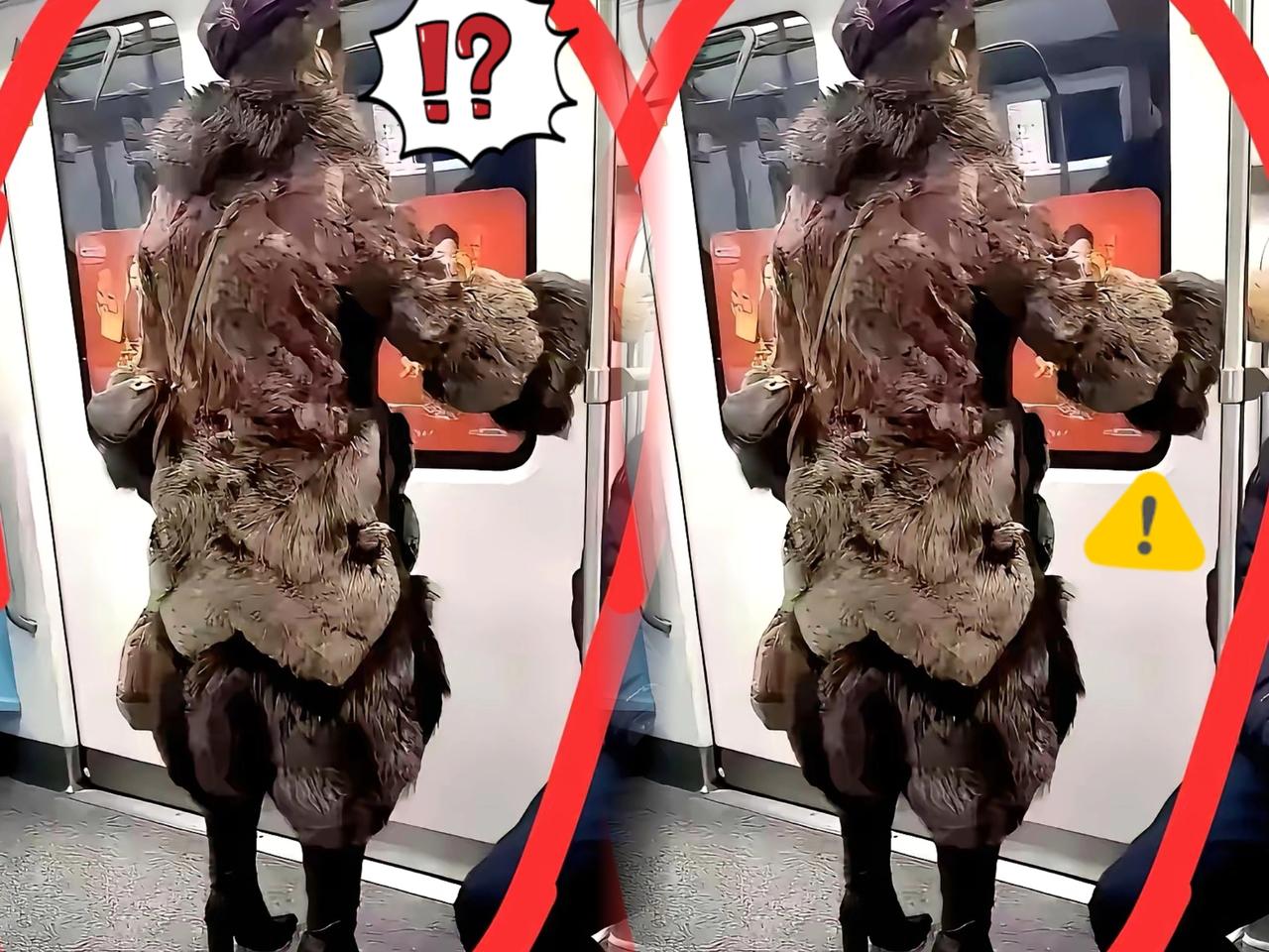 我跟你讲，今天早高峰地铁上，我真以为自己穿越了！迎面撞见个姐们儿，穿得那叫