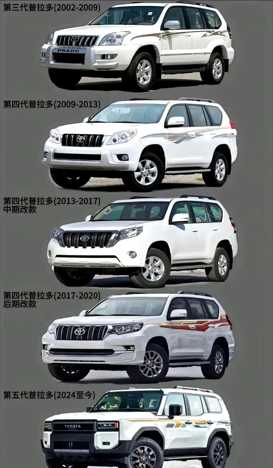 普拉多是无数男人越野梦中的一款神车，至今已经演化到第五代，仅就外观和颜值而言，还