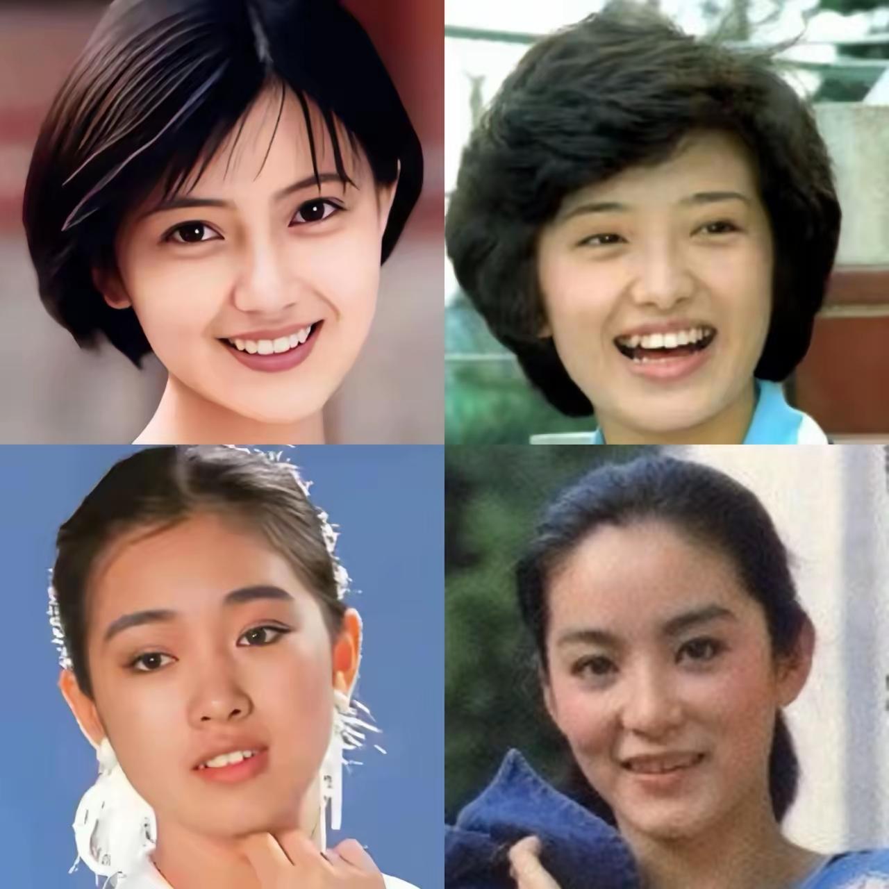 论漂亮肯定是第一个。五官脸型精致完美。大美人。其他三个都是正常人，谈不上漂亮。[