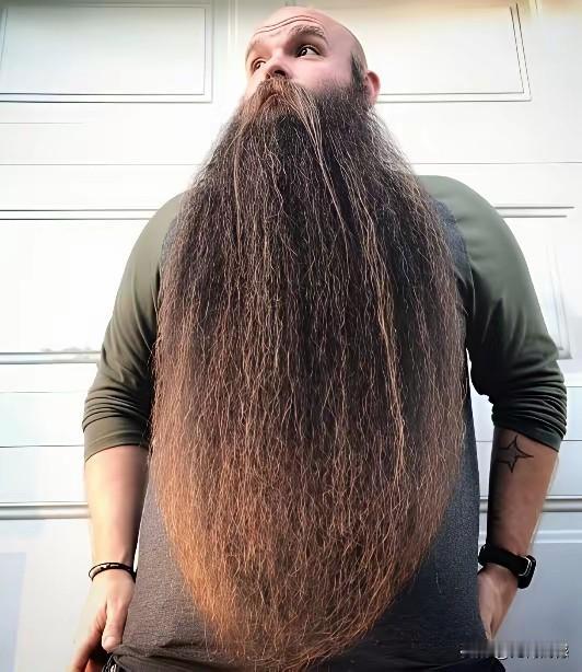 这个男子的胡子太漂亮了，看起来也是非常迷人的，据说这个人从2014年开始留胡子，