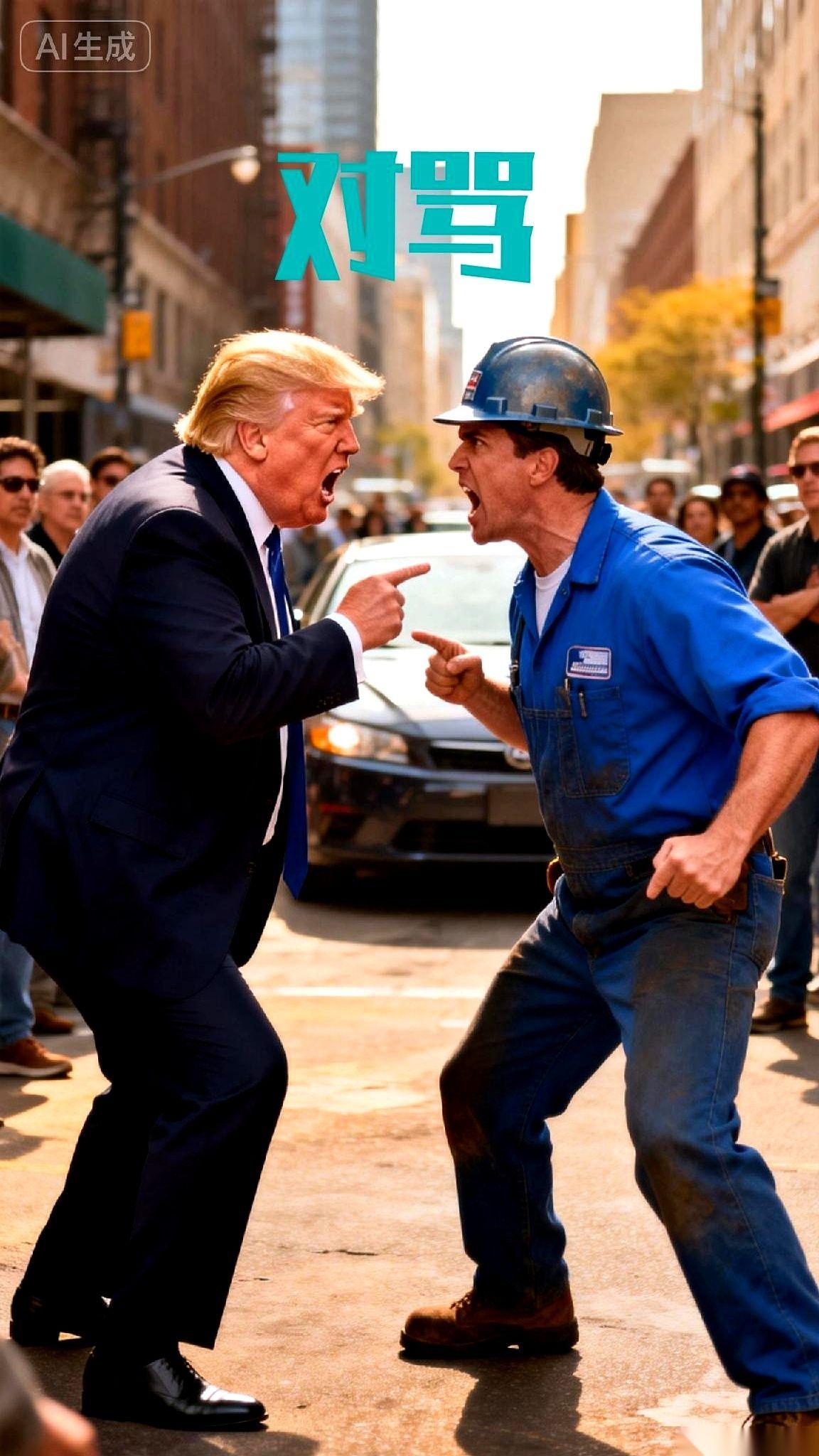 特朗普走进底特律的福特工厂，本来是一场你好我好的公关秀。突然，人群里一个戴着安