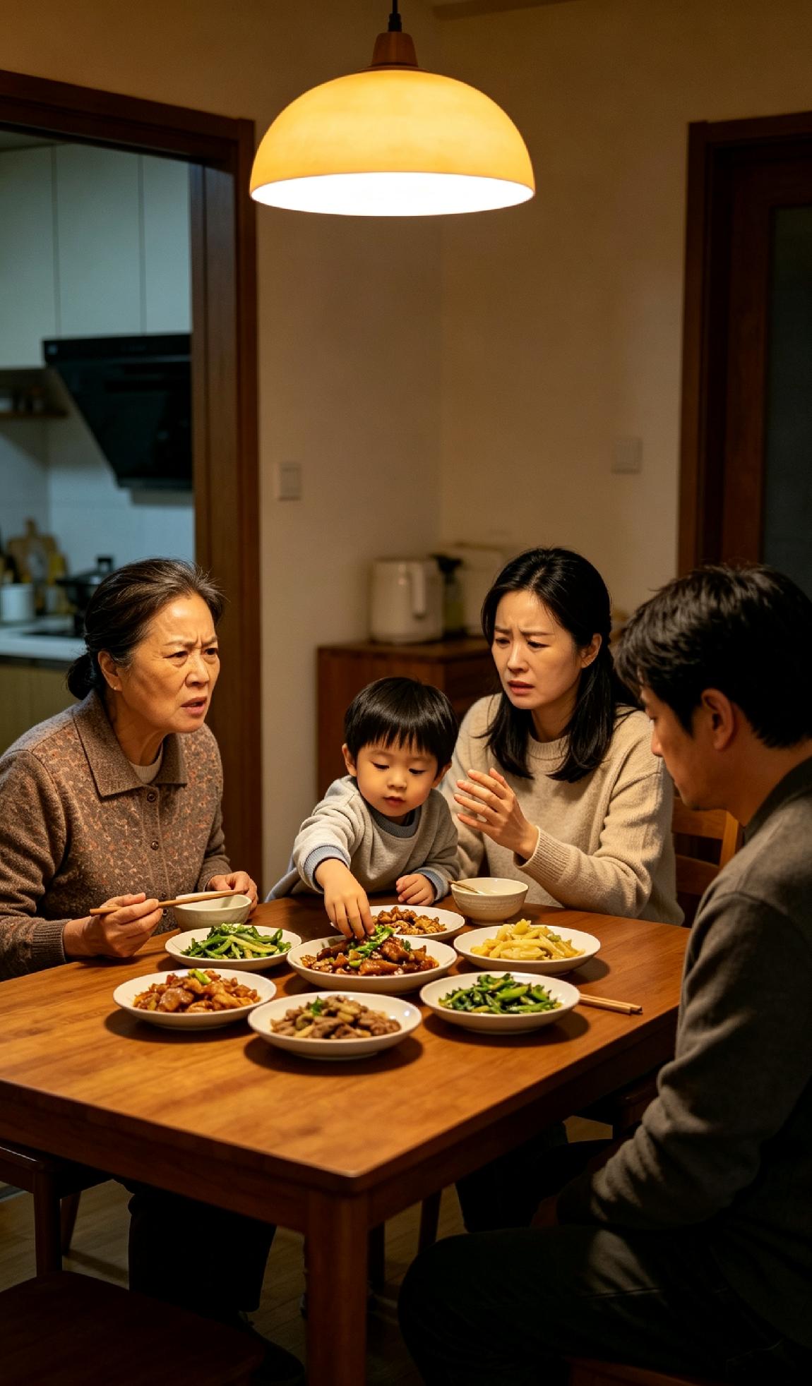 我家婆婆吃饭爱翻菜。就算桌上摆了八道菜，她也会在每一个盘子里反反复复翻上好几遍。
