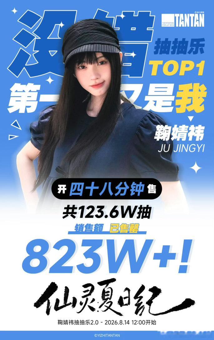 鞠婧祎家的这个抽抽乐战报也太可爱了吧！鞠🐱伟大，莴苣伟大？48分钟改写内娱女艺