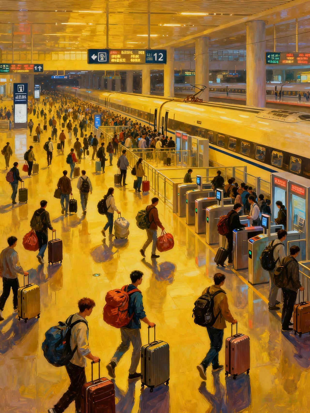 你能想象吗？在一个高铁站里，竟然能同时有17趟列车一起检票！这可不是科幻电影里的