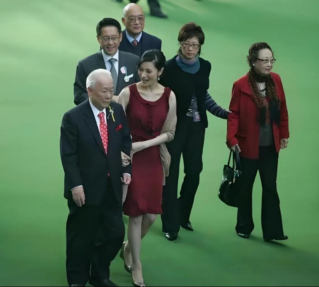 李嘉欣搀扶着公公许世勋，一看就是个孝顺媳妇，许晋亨满意地笑了。2008年，