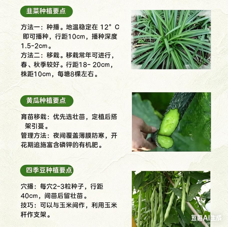 韭菜、黄瓜、四季豆：3种家常菜，种好各有“小脾气”！你是不是也遇到过：韭菜越割