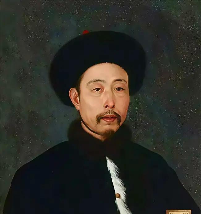 传说中的乾隆皇帝。似乎与具体历史事件勾勒出的人物完全不一样。画像之中，他棱骨分明